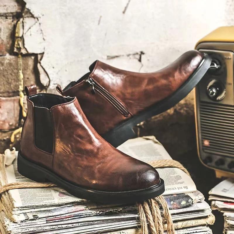 Men's Pointed Toe British Vintage Chelsea Boots