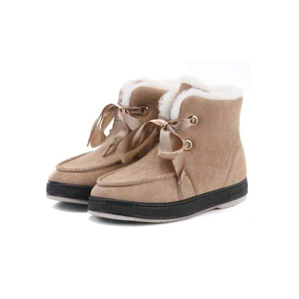 Women's Casual Flat Lace Up Snow Boots