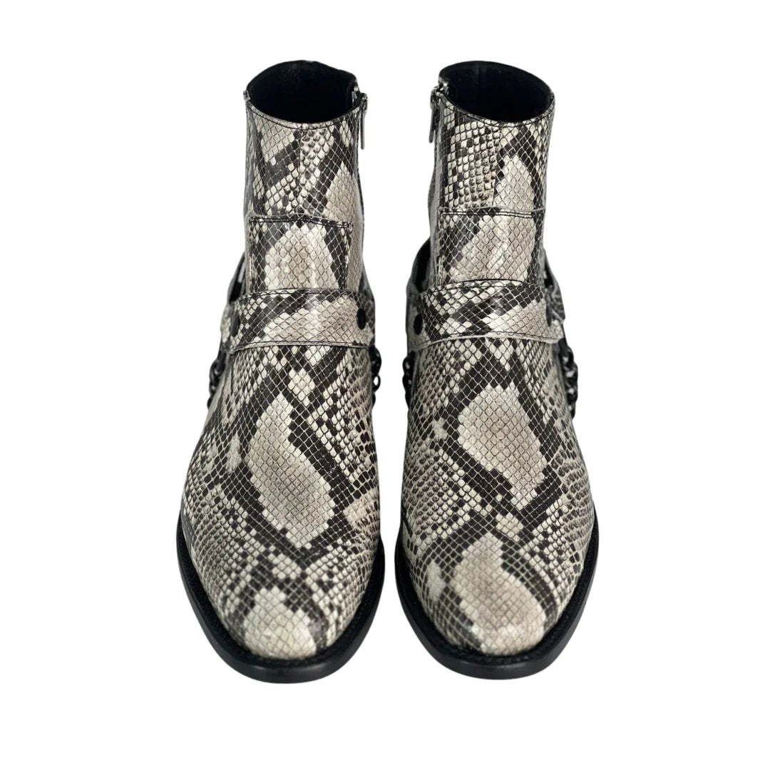 Animal Print Cowhide Ankle Boots