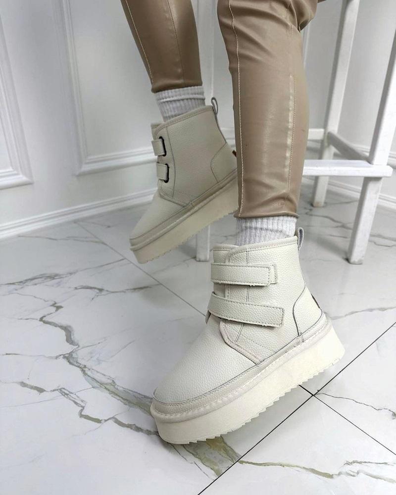 Harry Fur Inner Velcro Detailed Thick Sole Women's Boots