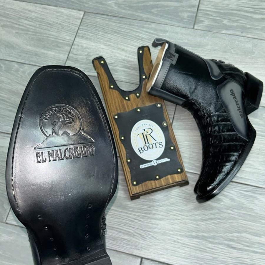 Men's Crocodile-Print Leather Colorblock Boots