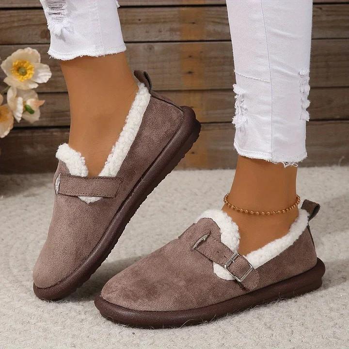 Women's Plush Round Toe Slip-On Flats