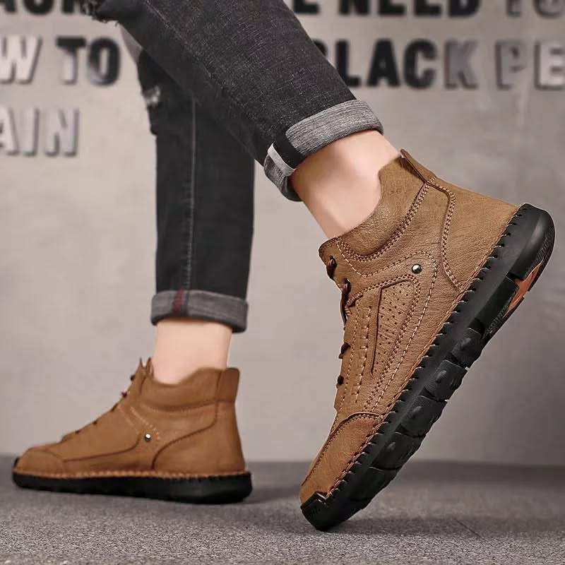 Men‘s Retro Split Leather Sneakers