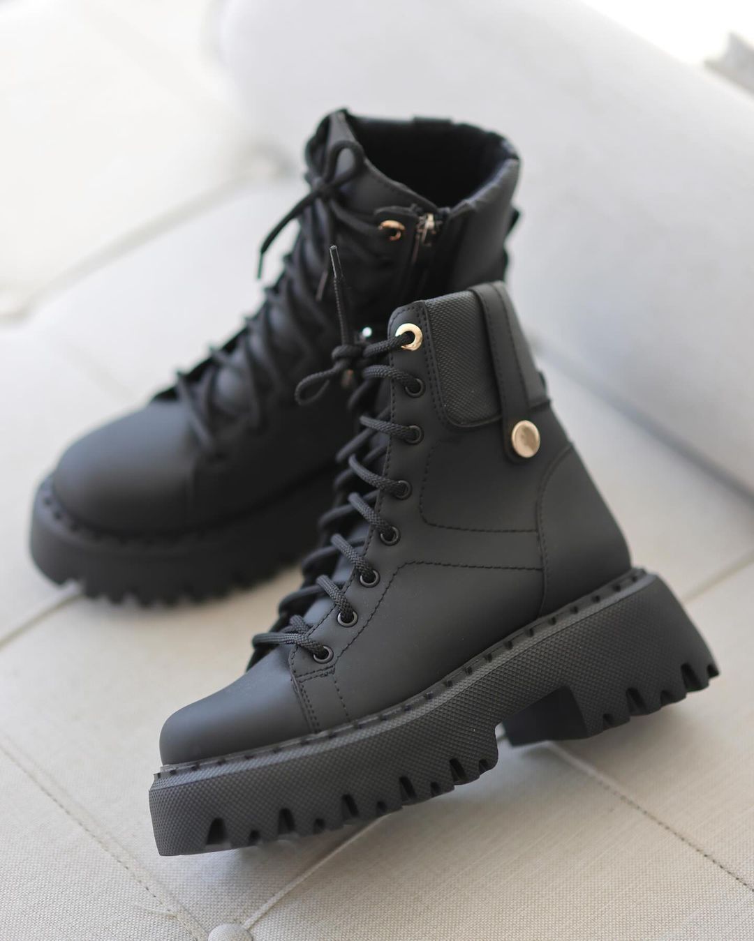 Joyce Lace-Up Gold Detailed Women's Boots