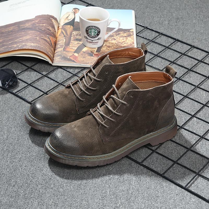 Men's Genuine Leather Retro Casual Mist Boots