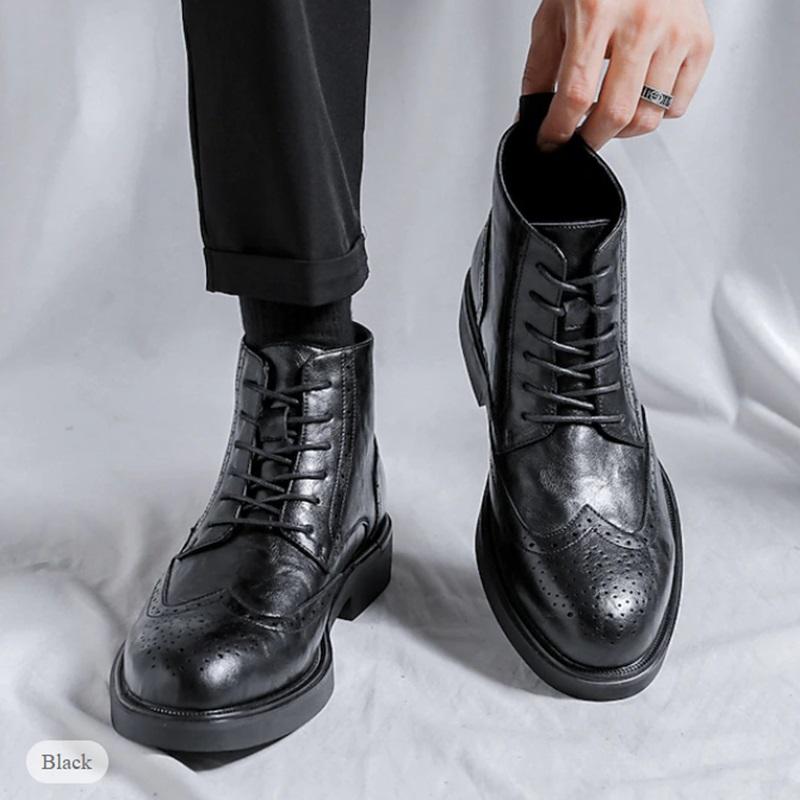 Men's Retro Leather High-rise Comfortable Wear-resistant Boots