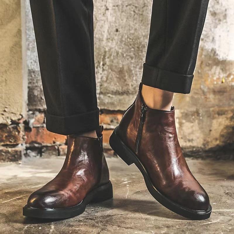 Men's Pointed Toe British Vintage Chelsea Boots