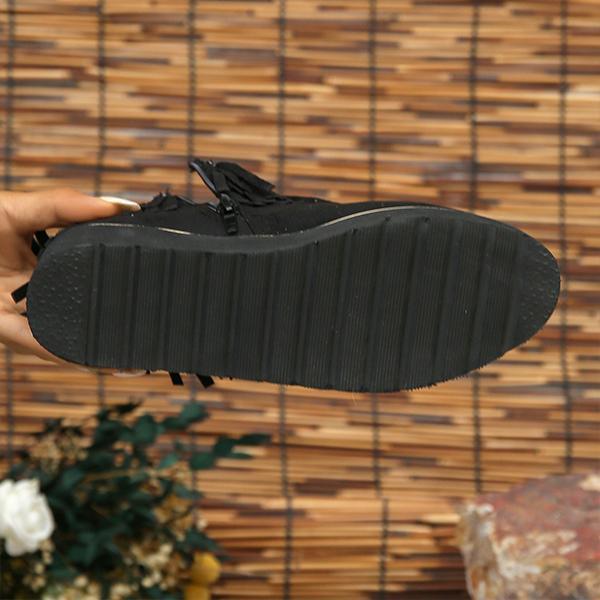 Women's Casual Ethnic Style Tassel Thick Sole Short Boots