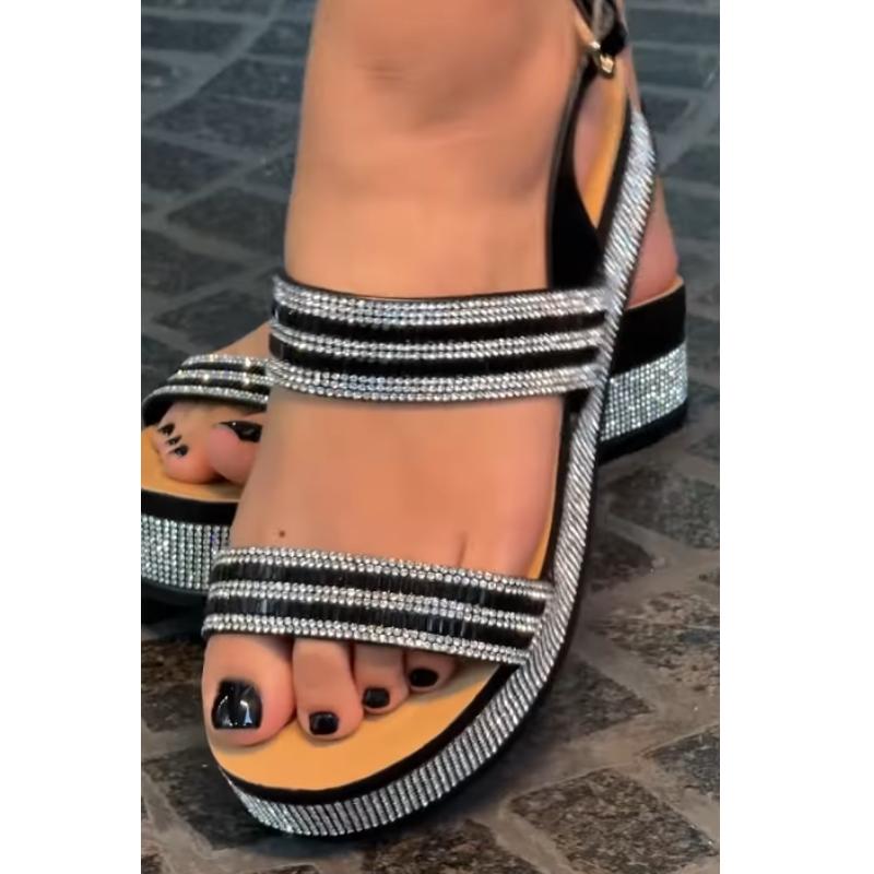 Summer Platform Rhinestone Sandals