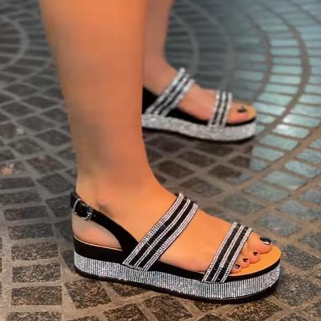 Summer Platform Rhinestone Sandals