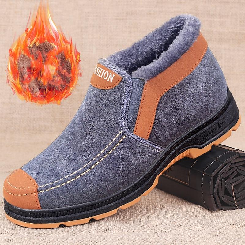 Men's Winter Cozy Wool Lined Casual Outdoor Warm Snow Boots