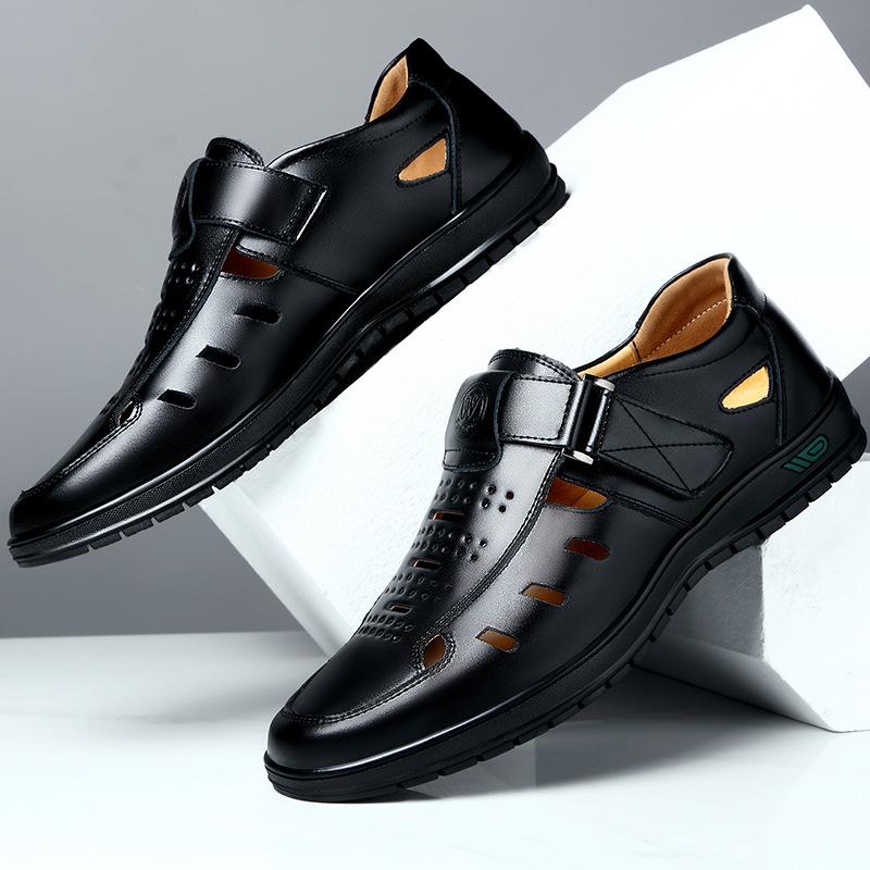 Men's Casual Daily Cowhide Breathable Sandals Leather Shoes