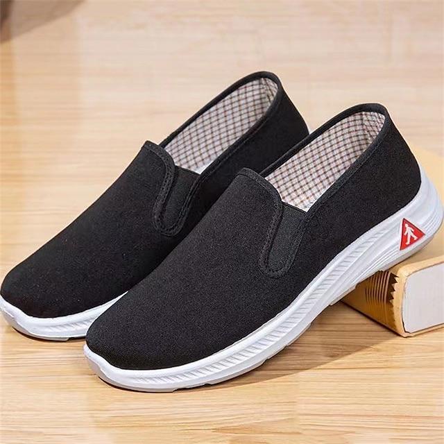 Men's Black Vintage Casual Loafers & Slip-Ons Comfort Shoes