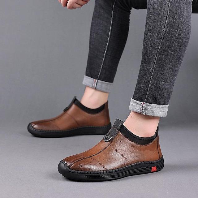 Men's Cowhide Breathable Loafers & Slip-Ons