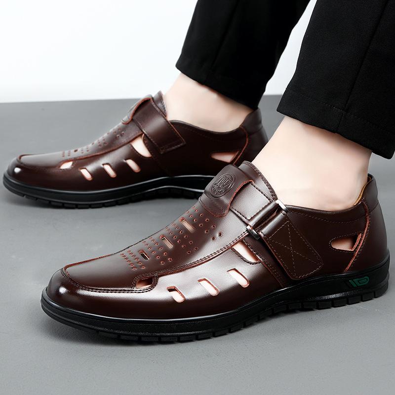Men's Casual Daily Cowhide Breathable Sandals Leather Shoes