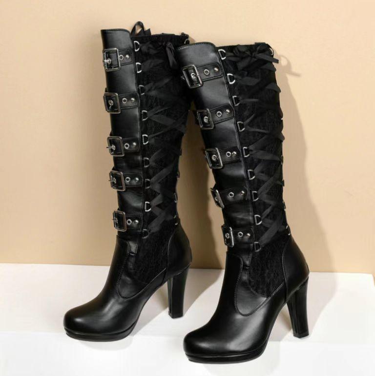 Women'S Vintage Fashion Lace-Up Rider Boots