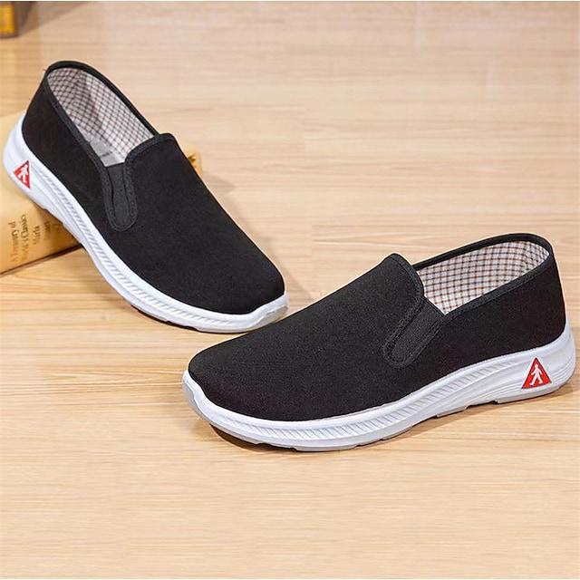 Men's Black Vintage Casual Loafers & Slip-Ons Comfort Shoes