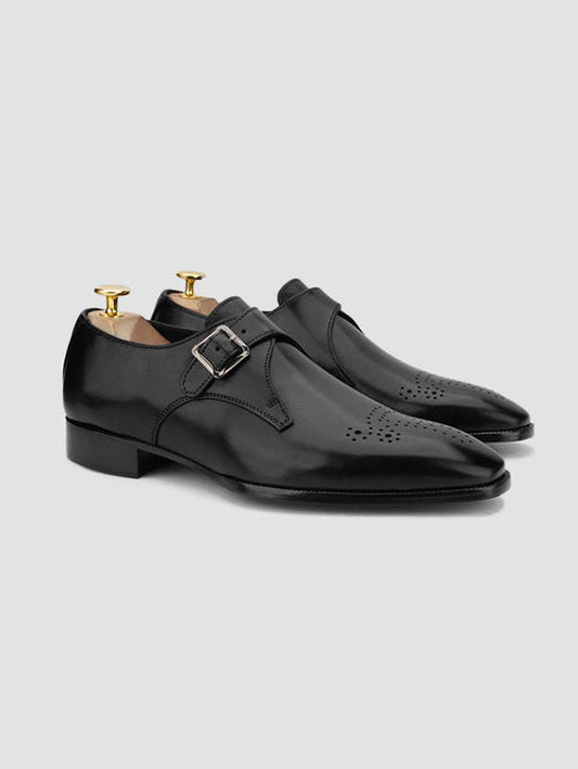 Single Monk Strap Brogue Dress Shoes