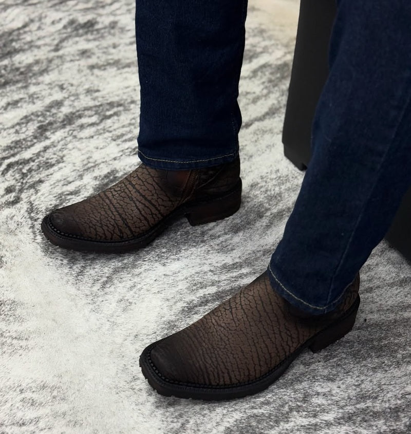 Men's Vintage Stone Texture Leather Boots