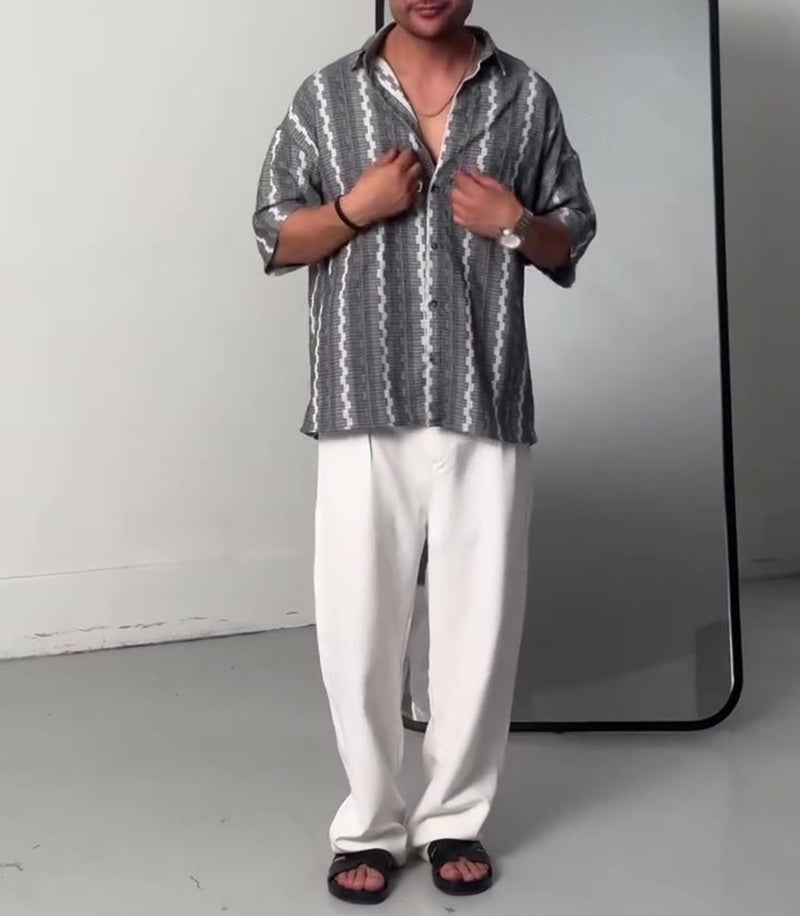 Wave Stripe Casual Shirt