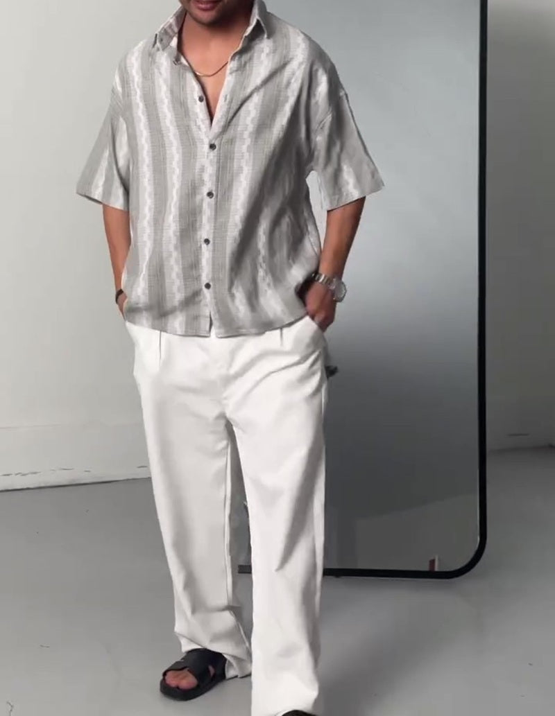 Wave Stripe Casual Shirt