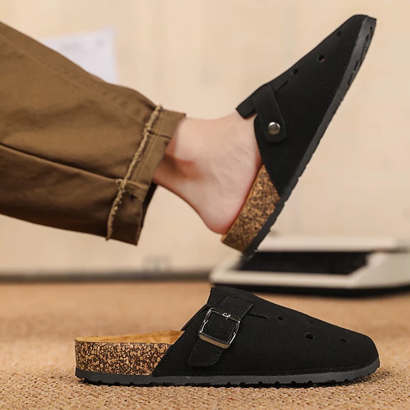 Suede Cutout Platform Mule Shoes