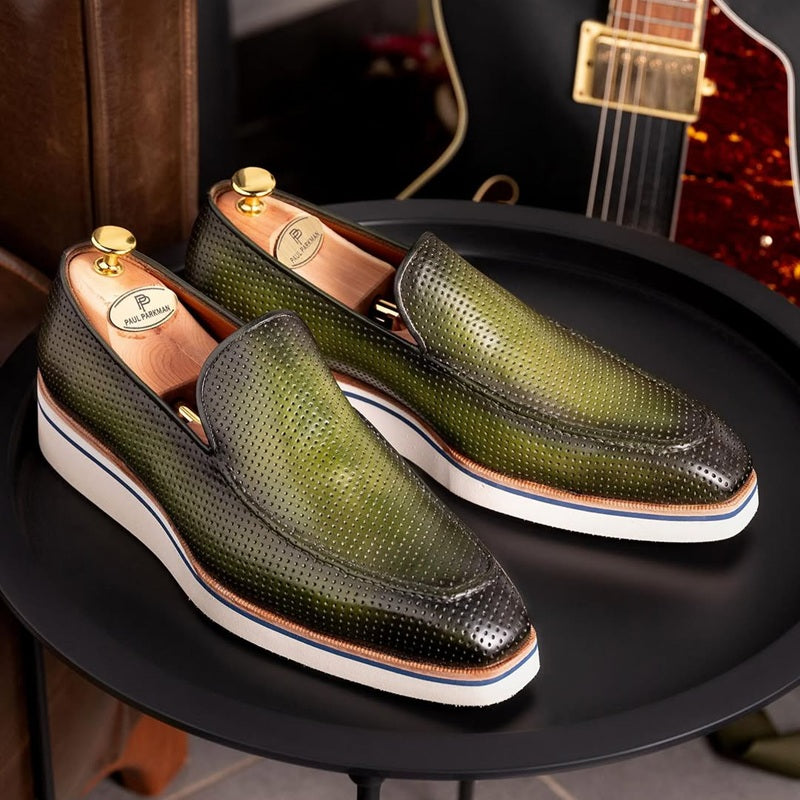 Green Melody Perforated Loafer