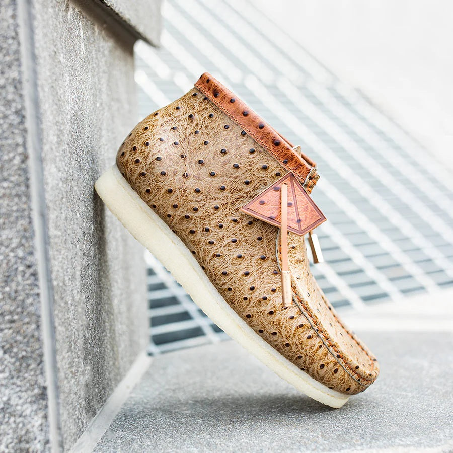 Men's Ostrich-Embossed Leather Shoes