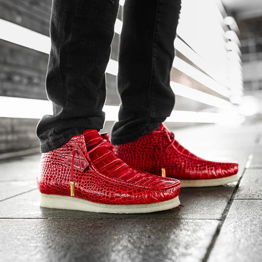 Men's Crocodile-Embossed Leather Shoes