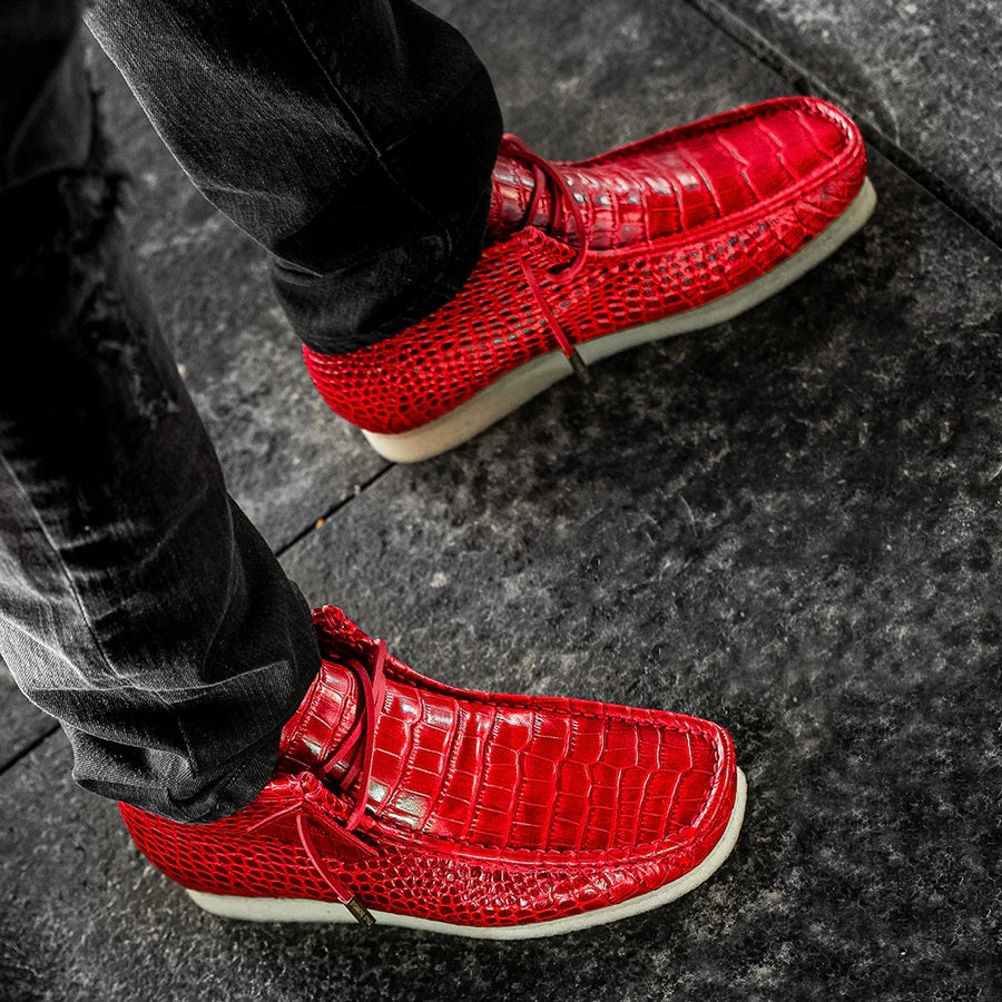 Men's Crocodile-Embossed Leather Shoes