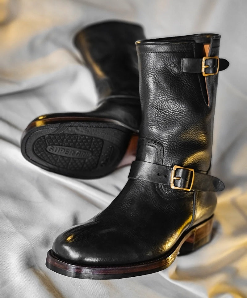 Men's Handmade Buckle Cowhide Boots