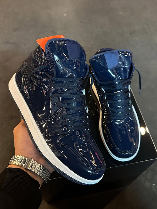 Navy Patent Leather Sneakers