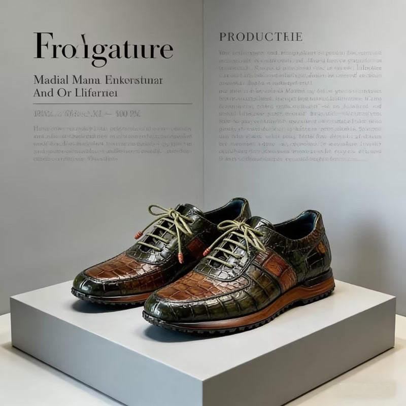 Terra Crocodile-embossed Leather Sneakers