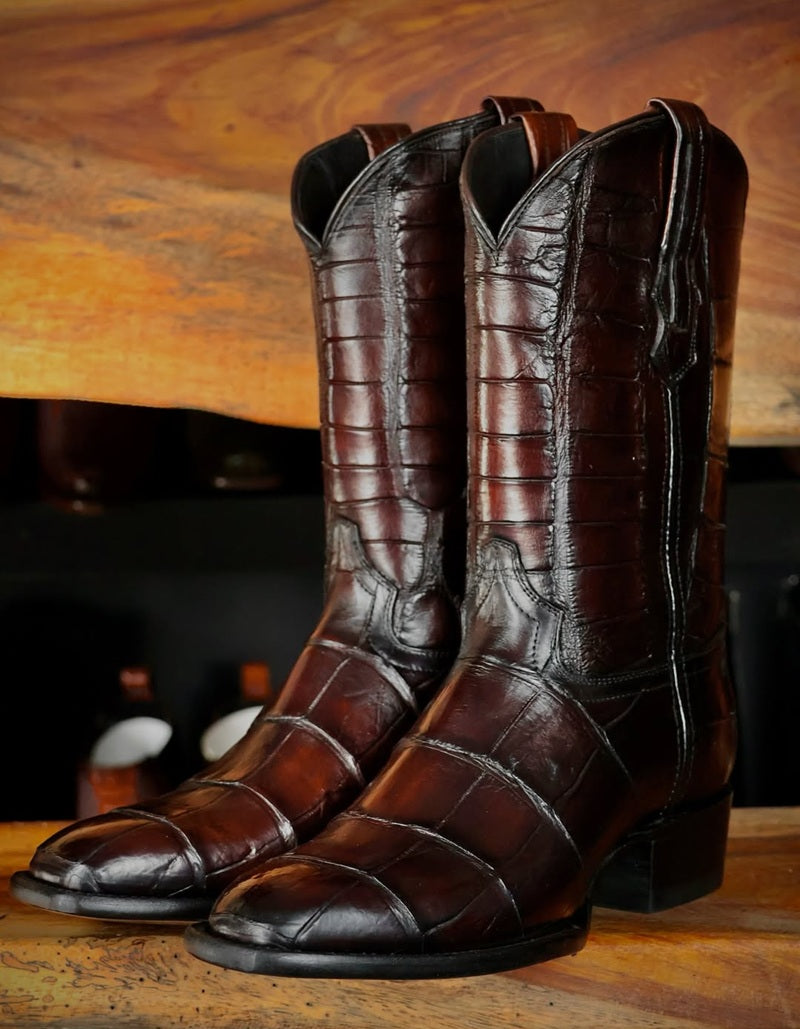Exotic Crocodile Embossed Tall Western Boots