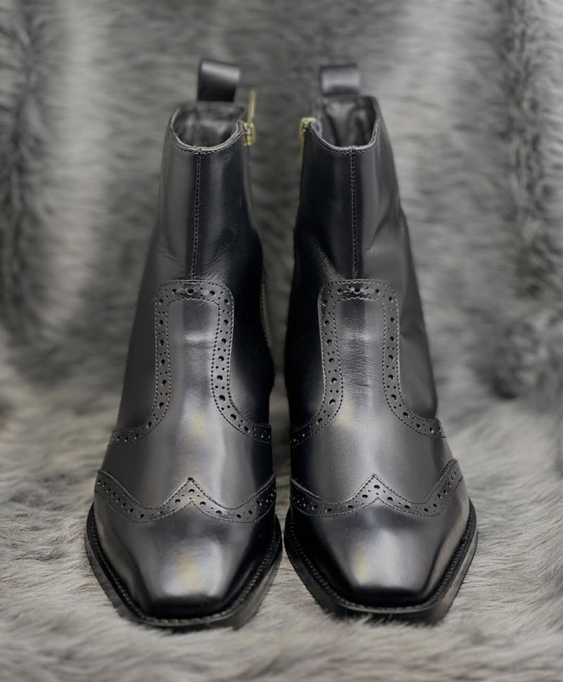 Wingtip Brogue Ankle Boots