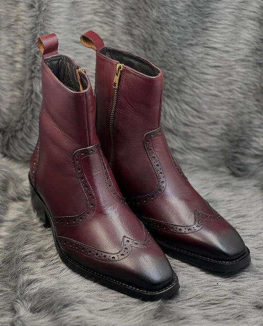 Wingtip Brogue Ankle Boots