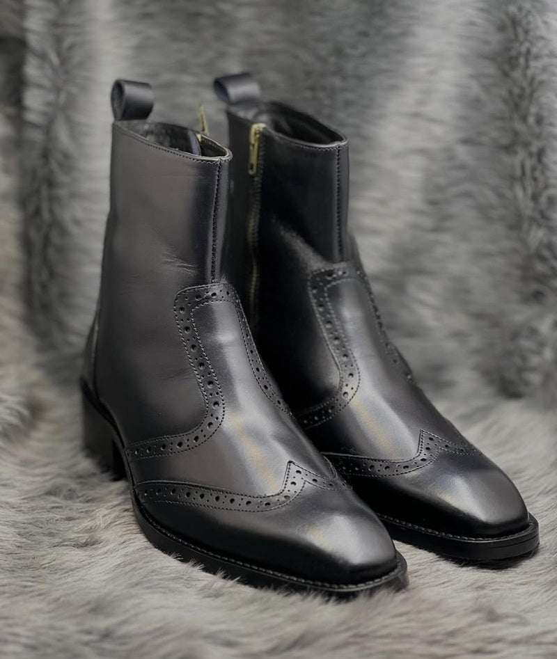 Wingtip Brogue Ankle Boots