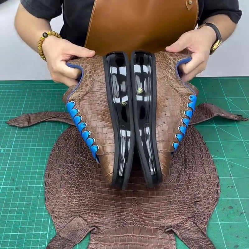 Men's Alligator-Embossed Sneakers