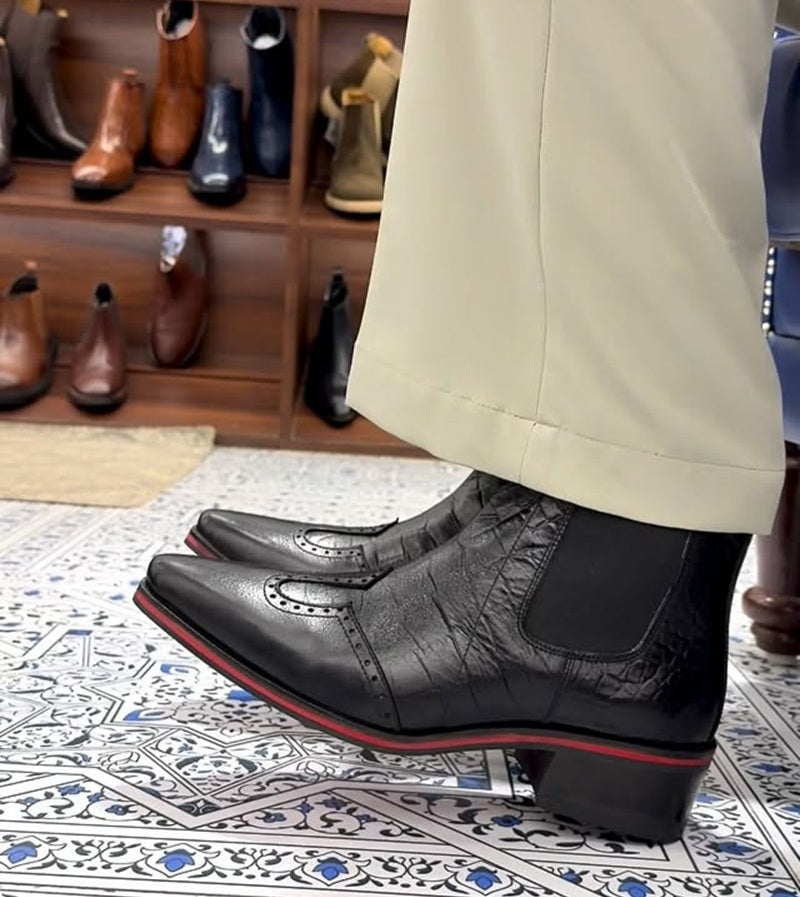 Men's Brogue Leather Chelsea Boots