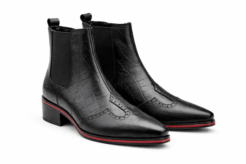 Men's Brogue Leather Chelsea Boots