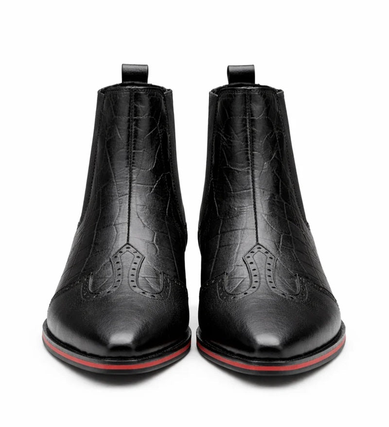 Men's Brogue Leather Chelsea Boots