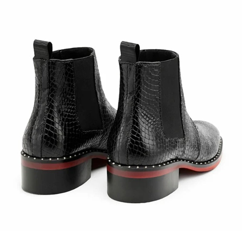 Men's Crocodile-Embossed Chelsea Boots