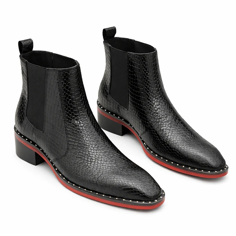 Men's Crocodile-Embossed Chelsea Boots