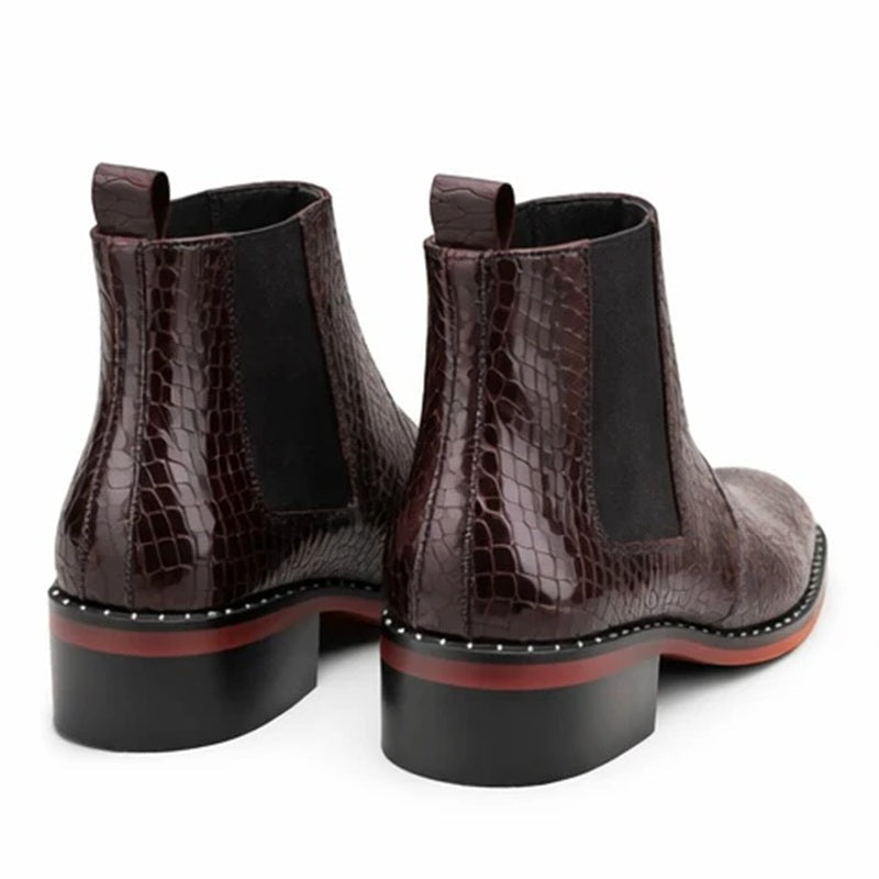 Men's Crocodile-Embossed Chelsea Boots