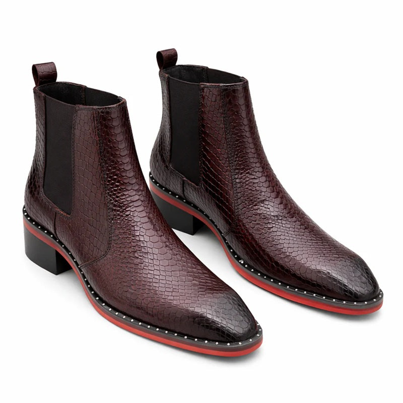 Men's Crocodile-Embossed Chelsea Boots