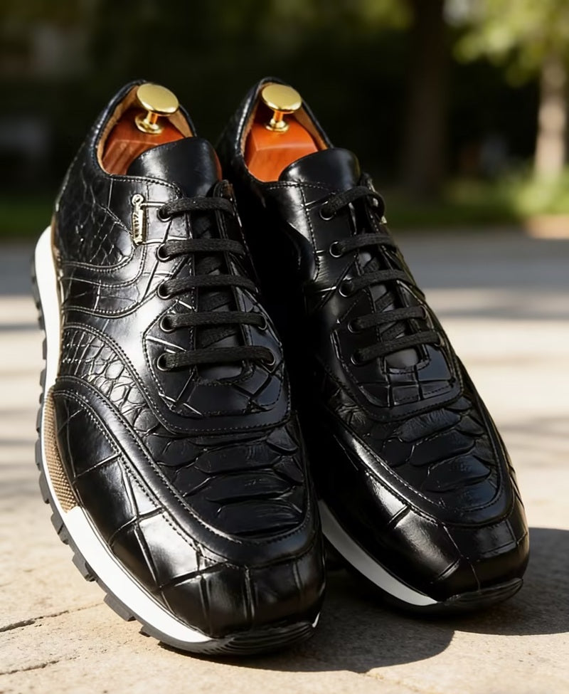 Gator Embossed Chunky Sneakers