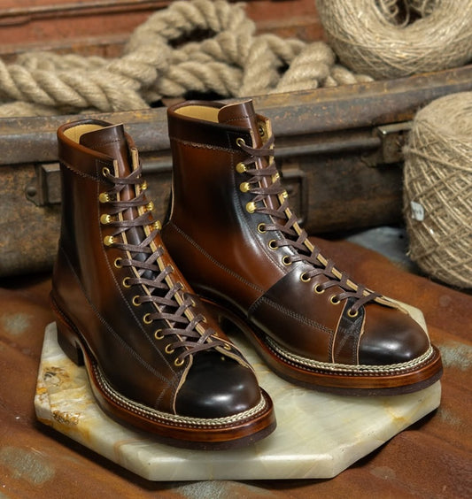 Handcrafted Premium Leather Lace-Up Boots