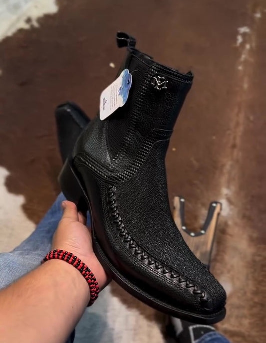 Men's Stingray Texture Hand Stitched  Ankle Boots