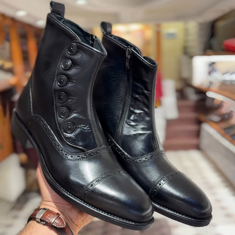 Men's Button-Detail Ankle Boots