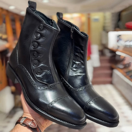 Men's Button-Detail Ankle Boots